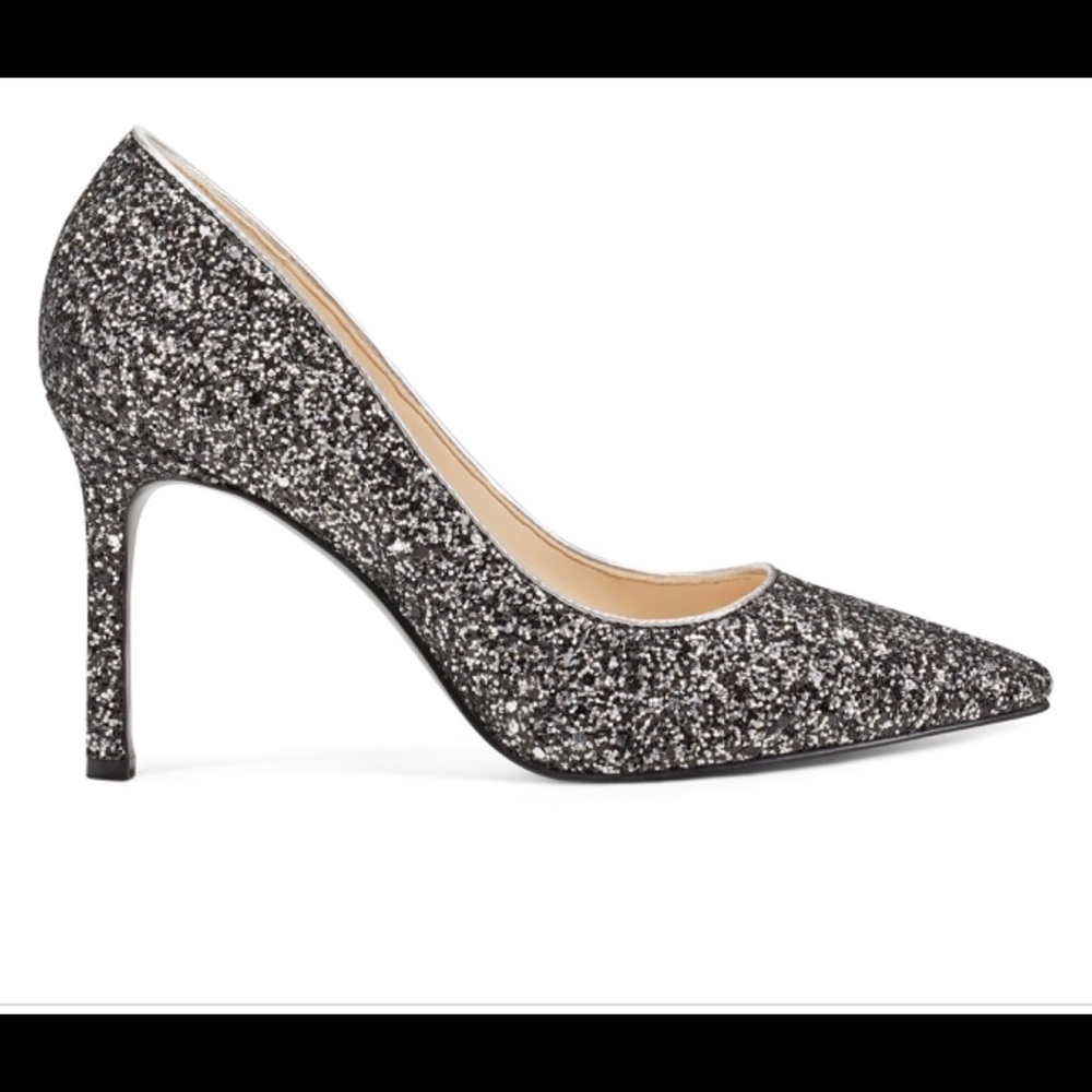 Emmala Pointy Toe Pumps - Silver Glitter Multi
